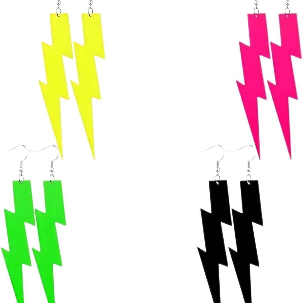 ⚡️💚Colorful Lightning Bolt Earrings Set BRAND NEW 4 Colors ⚡️🩷 FREE GIFTS